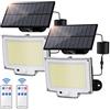 SIGRILL Faretti Solari a LED da Esterno con Sensore di Movimento, 318 LED Luce Solare Led Esterno con 3 Modes, 5M Cavo, Lampada Solare da Esterno (2 Pezzi - 318LED Bianco Freddo)