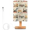 FRODOTGV Lampada da comodino, divertente treno a vapore bronzo, luce a LED con USB per soggiorno, dormitorio, casa e ufficio