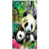 Zomer Telo mare grande 90 x 180 cm ad asciugatura rapida in microfibra stampata con panda genitori e bambini
