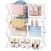 KINGBOARD Stendibiancheria pieghevole, con 11 aste, a 3 livelli, piccolo stendibiancheria pieghevole, per vestiti dei bambini, asciugamano per calzini, capacità 11,3 kg, bianco