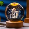 Generico Lampada Notturna Palla di Cristallo Trasparente, Palla di Vetro con Base LED a Colore Caldo, Palla di Cristallo dei 12 Segni Zodiacali per Regali di Compleanno per Lei e Lui,Leo,80mm