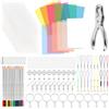 MXTIMWAN 188 Pezzi Kit di Fogli di Plastica Termoretraibile, Include 20 Shrink Plastic, Accessori Portachiavi, Matite, Pugno a Mano, Kit di Plastica Termoretraibile per Fai-da-Te Artigianato