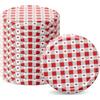 Pullmer Coperchi per barattoli 82 mm, coperchi a vite, coperchi Twist-Off (rosso a cuori quadrettato, 20 pezzi)