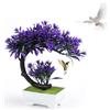 XBAIPIN Albero artificiale viola bonsai artificiale, piante decorative artificiali, piante in plastica, per balcone, giardino, soggiorno, tavolo da pranzo, decorazione per ufficio