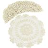 kilofly, Centrini / segnaposto di cotone all'uncinetto, confezione da 4 pezzi, disegno floreale, Cotone, Beige, 12 inch beige
