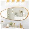 JJUUYOU Specchio da parete irregolare, grande, asimmetrico, 98 x 45 cm, con cornice in metallo, specchio decorativo orizzontale o verticale, per soggiorno, camera da letto, ingresso, camera da letto