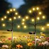 FIFlying Luci solari da giardino per esterni, 2 pezzo 12 LED Illuminazione da giardino Firefly 2 modalità Forma flessibile, impermeabili IP65, luci solari per balcone, patio, giardino e vialetto