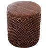 Generic Divano retrò Rotondo con Poggiapiedi, Sgabello Contenitore Multifunzionale in Rattan, Pouf da Giardino per Esterni, per Soggiorno(Brown Color)