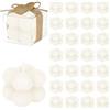 Malloom Set di 30 piccole candele bomboniere in confezione grande da 1,57 x 1,38 Bubble Cube candela con biglietti per feste di nozze, battesimi, regali di ringraziamento (bianco off)