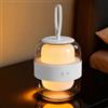 LROLTEF Lampada da Tavolo Luce Notturna 2000mAh 3 Temperature Dimmerabile Lampada Con Maniglia da Comodino Ricaricabile USB Portatile per Camera Soggiorno Studio Ufficio Luce Atmosferica Bianco