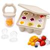 ZUFIO Stampi per alimenti per frutta e ghiaccioli per latte materno, vassoio in silicone per alimenti per bambini per raffreddare sollievo dalla dentizione (crema)