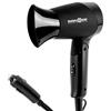 Brunner 7202818N Phon Asciugacapelli da Viaggio 12V Pieghevole, Salvaspazio Monsun, Nero