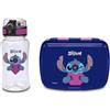 Seven Set Portamerenda + Borraccia LILO & STITCH Blu per bambini, Divisorio interno, Borraccia 460ml con coperchio ermetico, Prodotto ufficiale, Calcio, Idea regalo bambini e adulti