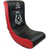 SUBSONIC - Poltrona a dondolo da gaming Assassin's Creed - Poltrona a dondolo ergonomica con licenza ufficiale - Similpelle nera e rossa con ricami - Comoda poltrona da salotto o camera da letto