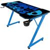 SUBSONIC Scrivania da Gaming Ergonomica con Tappetino Mouse XXL Brawl Stars, Finitura in Carbonio, 120x60 cm, Piano Nero e Base Blu, Porta Bicchiere e Cuffie