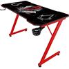 SUBSONIC - Scrivania da gaming ergonomica con finitura in carbonio e tappetino per mouse XXL Assassin's Creed per PC - Licenza ufficiale Ubisoft - Superficie nera e base rossa