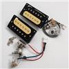 Yuemiya Set di pickup Humbucker per chitarra elettrica stile Gibson LP - Cablaggio a 4 conduttori, magnete in ceramica, alta uscita, con kit completo di accessori per chitarra (kit completo Zebra 1V1T)
