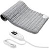 VIBOOS Termoforo Elettrico, Pad Elettrico con Spegnimento Automatico e 6 Livelli di Temperatura, Pad Riscaldante per Schiena, Spalla, Pancia Tecnologia di Riscaldamento (Grigio Argento, 30x60 cm)
