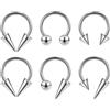 ZS 16G Spiked Ferro di Cavallo Septum Anello, Acciaio Inossidabile Daith Orecchini Labbro Piercing, Capezzolo Helix Rook Piercing Gioielli per Donna Uomo