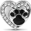 GNOCE Charm a forma di cuore con zampa in argento Sterling per bracciale/collana per donne, ragazze, moglie, figlia