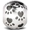 GNOCE Charm Orme degli in Agento S925 Zampina Carina Charm Bead per bracciali e Collana Regalo di Natale per Famiglia Moglie Figlia Amico Amanti di Cane e Gatto
