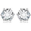 JewelryPalace 2ct Orecchini a Bottone placcato oro bianco 14K con Moissanite, Piercing Orecchini a Lobo con Pietra a Taglio Rotondo, Orecchini Solitario per Matrimonio
