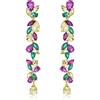 EVER FAITH Orecchini a goccia con cristalli e strass Art Deco Marquise Teardrop lunghi orecchini a goccia per donne, da sposa, da matrimonio, da cerimonia in tonalità argento chiaro, Zirconi cubici