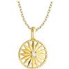 Sofia Milani - Collana da Donna in Argento 925 - Placcata in Oro con Pietra Zircone - Ciondolo a Circolo Stella del Sole - N0890