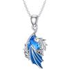 SLIACETE Collana con drago in argento Sterling 925, per donna, pietra portafortuna e drago, regalo per gli amanti del drago, Argento sterling, Topazio