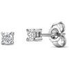Miore's Lab Diamonds, Orecchini a Perno 4 Rebbi con Solitario in Oro Bianco/Giallo 14 carati 585 con Diamanti da Laboratorio da 0,10 Carati 2,5 x 2,5 mm