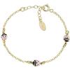Amen Bracciale Bambina Collezione Junior. Gioiello Realizzato in Argento 925 di Colore Oro e Smalto Rosa e Nero. Lunghezza: 14 + 3 cm. La referenza è BRJ3COGRO3