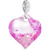 GNOCE Viola Rosa Blu Glitter Cuore Ciondolo Dangle Fascino per le donne, 14K oro bianco placcato S925 Sterling Silver BraceletNecklcae Fascino per lei, San Valentino Festa della Mamma Gioielli Regalo