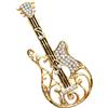 KristLand Vintage Cristallo Sparkle Strumento Musicale Spilla Tromba Violino Pianoforte Sax Spilla Art Deco Retro Drums Spilla Pin per Gli Donne Festa Concert di Compleanno Scatola Regalo
