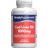 Simply Supplements Olio Di Fegato Di Merluzzo 1000mg | Supporta La Salute Del Cervello, Della Vista E Delle Difese Immunitarie | Ricco Di Acidi Grassi Omega 3 | 240mg Di Epa E 270mg Di Dha | 180 Capsule