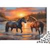 BWLPRNDZJGLQ Cavalli al tramonto puzzle carta 1000 pezzi adulto educativo puzzle paesaggio carta decorazione parete regalo 52x38cm/1000pcs