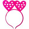 BF Souvenirs 1 cerchietto a LED a forma di cuore, lampeggiante e luminoso, con 2 cuori, principessa, re, feste, carnevale, compleanno, feste di carnevale, festa di carnevale (rosa)