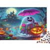 HGKMWZBDFJRL Fantasma di Halloween Puzzle 1000 Pezzi Carta per Adulti Zucca Veduta Notturna Gioco di Puzzle 1000 Pezzi Relax Famiglia 38x26cm/1000pcs