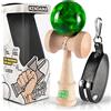 ASOLAND Kendama - Gioco in Legno Tradizionale - Giocattolo Giapponese per Bambini e Adulti - Migliora i Riflessi e la Destrezza - Kit Completo per Professionisti e Principianti (‎Verde Marmorizzato)