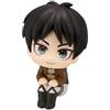 Zhongkaihua Anime Look Up Figura Eren Jaeger Levi Figurine Seduto Modello Statua in PVC Anime Action Figure Ornamenti Collezionismo Desktop Decorazione 10 CM