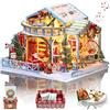 GuDoQi Notte di Natale Miniatura Casa delle Bambole con Musica, Kit Modellismo Fatto a Mano Fai Da Te, Modellini da Costruire per Donna e Collezionisti, Ottima Idee Regalo per Natale 2020