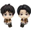 Zhongkaihua Anime Look Up Figura Eren Jaeger Levi Figurine Seduto Modello Statua in PVC Anime Action Figure Ornamenti Collezionismo Desktop Decorazione 10 CM