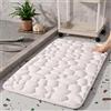 Mozzeilee - Tappeto da bagno in memory foam, super assorbimento d'acqua, extra morbido per vasca da bagno e lato doccia, antiscivolo, lavabile in lavatrice, tappetino per bagno per corridoio (Bianco