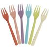 ReWu RICE - Set di 6 forchette in melamina colorate per dessert e bambini, 14 cm, stabili e leggere, ideali per frutta, torte, snack e picnic, attività all'aria aperta, campeggio, max. 70 °C