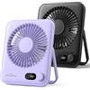 WHATOOK Mini ventilatore da scrivania, 2000 mAh, ricaricabile, ultra silenzioso, 1-100 velocità, mini ventilatore USB portatile con display a LED, durata 3-10 ore, griglia sicura per bambini, per