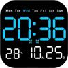 LVYXON Moderno orologio da parete a LED con calendario, termometro, fasi lunari e sveglia, orologio da scrivania digitale dimmerabile a 10 livelli con telecomando, per camera da letto, soggiorno, ufficio