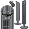 KESSER® Ventilatore a torre con telecomando | Angolo di oscillazione 90° | 3 velocità | 90 cm | + Funzione timer | Funzione turbo | Ventilatore a colonna, ventilatore a piantana, raffreddamento