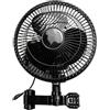 FABULETTA Ventilatore a clip oscillante per Growbox, girevole a 90° e regolabile a 120°, ventilatore silenzioso per la crescita delle piante con robusto morsetto per aste da tenda da 1,5-2,5 cm, nero