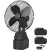 Micacorn Ventilatore Metallico Ricaricabile 8 Pollici, Ventilatore Senza Fili con 2 Batterie 3000mAh, 2 Velocità Regolabile per Campeggio, Officina, Casa (2 Batterie + 1 Caricatore)