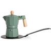 CREATE / THERA MOKA RETRO/Caffettiera italiana con adattatore per induzione Verde Salvia/Capacità 6 tazze, alluminio, 350 ml, adatta a gas, piano cottura elettrico o vitroceramica