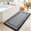 SFLXO Tappetino da bagno antiscivolo, 150 x 80 cm, grigio | Tappeto da bagno lavabile in lavatrice, in microfibra morbida, soffice e assorbente, come tappetino da bagno prima della